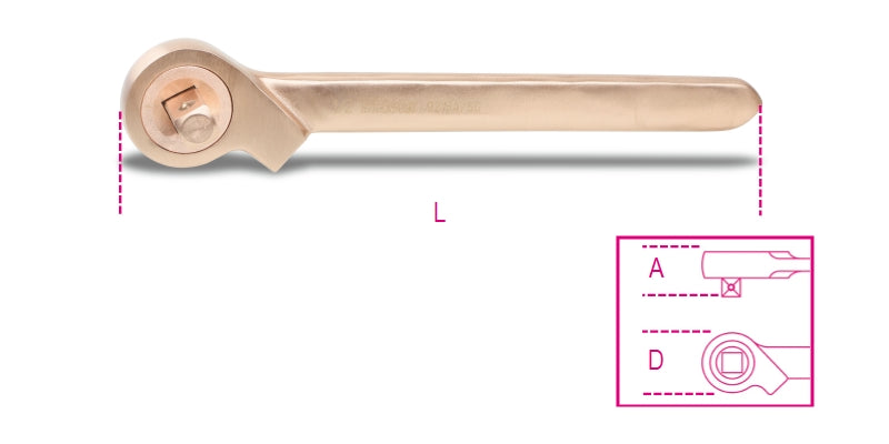 Cricchetto semplice con quadro scorrevole 3/4" antiscintilla Beta 926BA/50