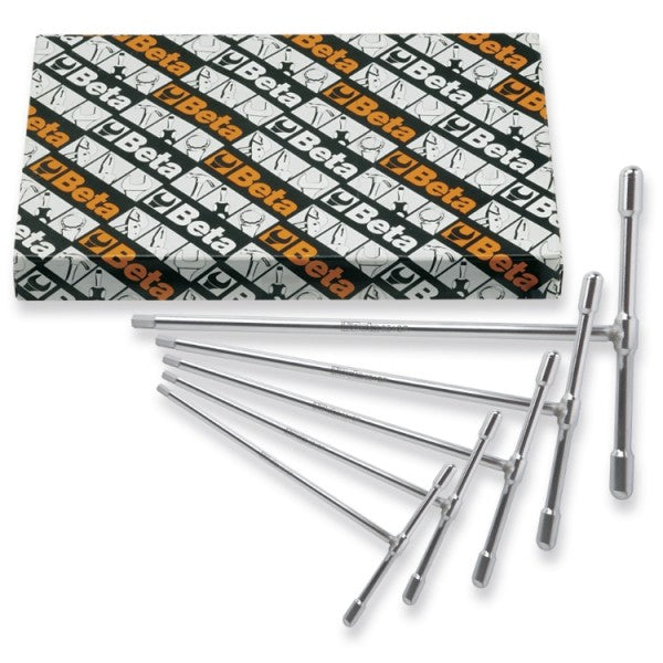 Serie di 6 chiavi a T con una estremità maschio esagonale con astina fissa Beta 951GP/S6