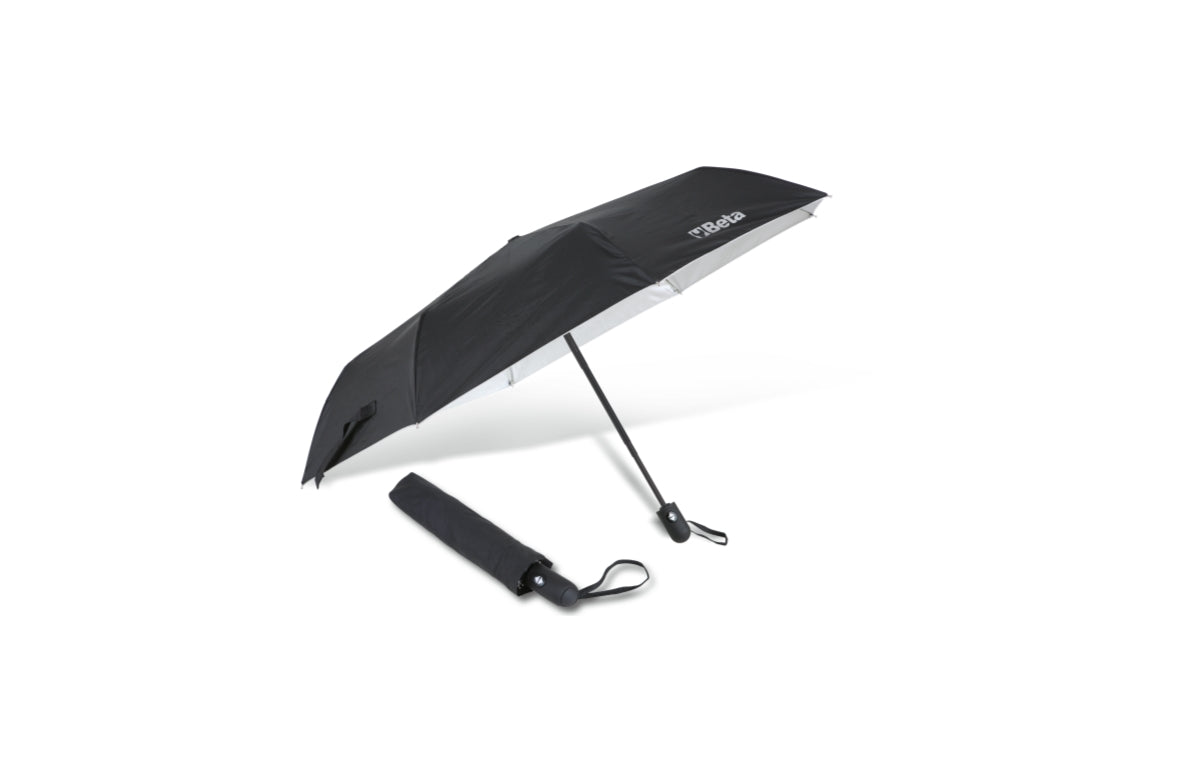 Ombrello in nylon T210 con fusto in alluminio, nero, 3 sezioni, automatico Beta 9521
