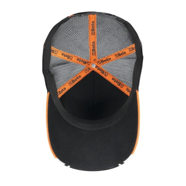 Cappellino Beta trucker nero con visiera curva Beta 9525TR