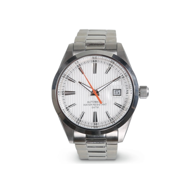 Orologio con movimento automatico, cassa in acciaio, water resistant 5 ATM, cinturino in acciaio Beta 9593M