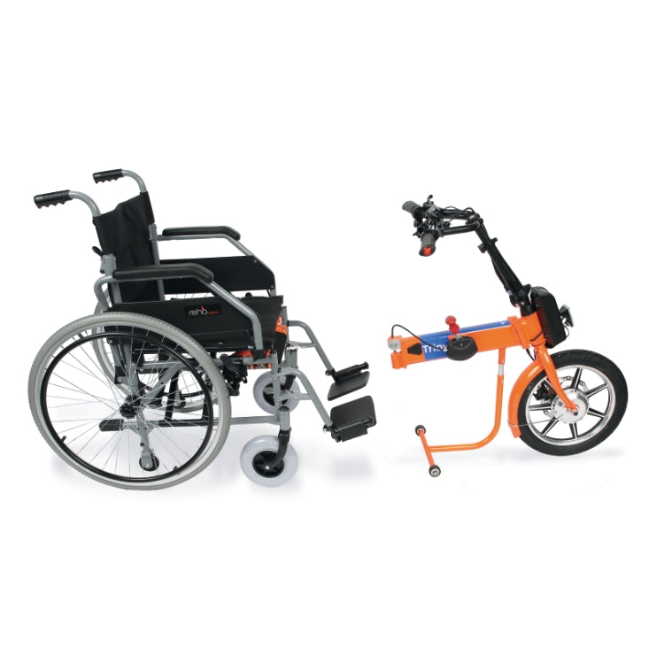 Sistema ausiliario di spinta TRIOWAY by ATALA®, elettrico e agganciabile alla carrozzina REHA COMFORT in dotazione Beta 9597TRIOWAY