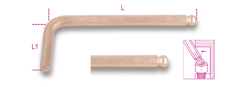 Chiavi maschio esagonale piegate con estremità sferica antiscintilla Beta 96BA/BP