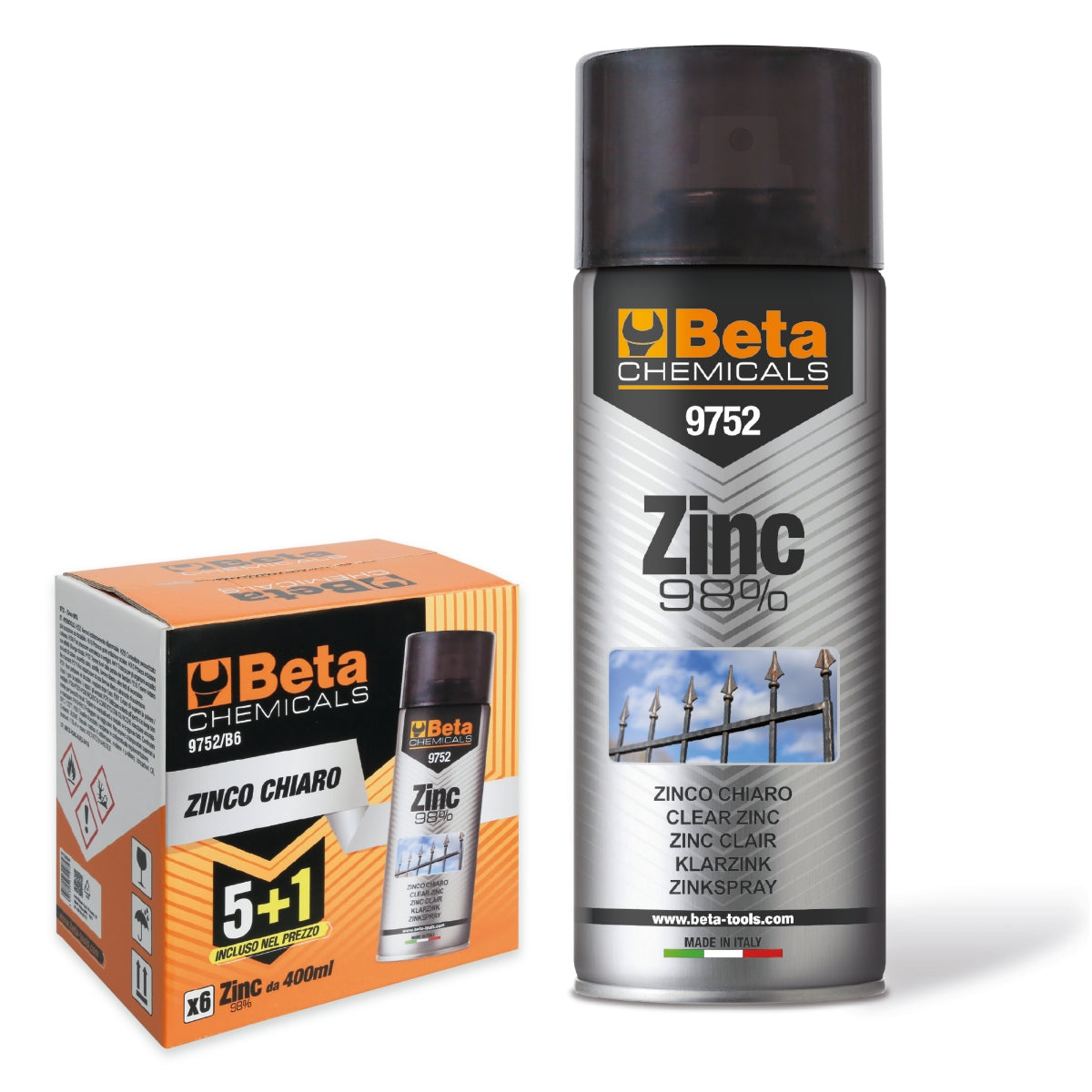 BOX 6 ZINCO CHIARO SPRAY 400 ML Beta 9752/B6