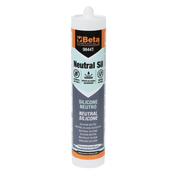 Silicone neutro antimuffa trasparente Beta 9844T + Stendisilicone 1773U CONF. 12PZ.
