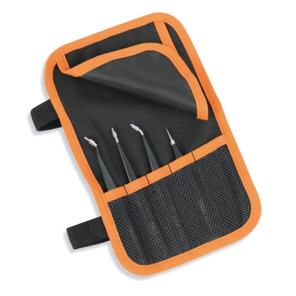 Serie di 4 pinzette ESD a molla antiacido e antimagnetiche Beta 999ESD/B4