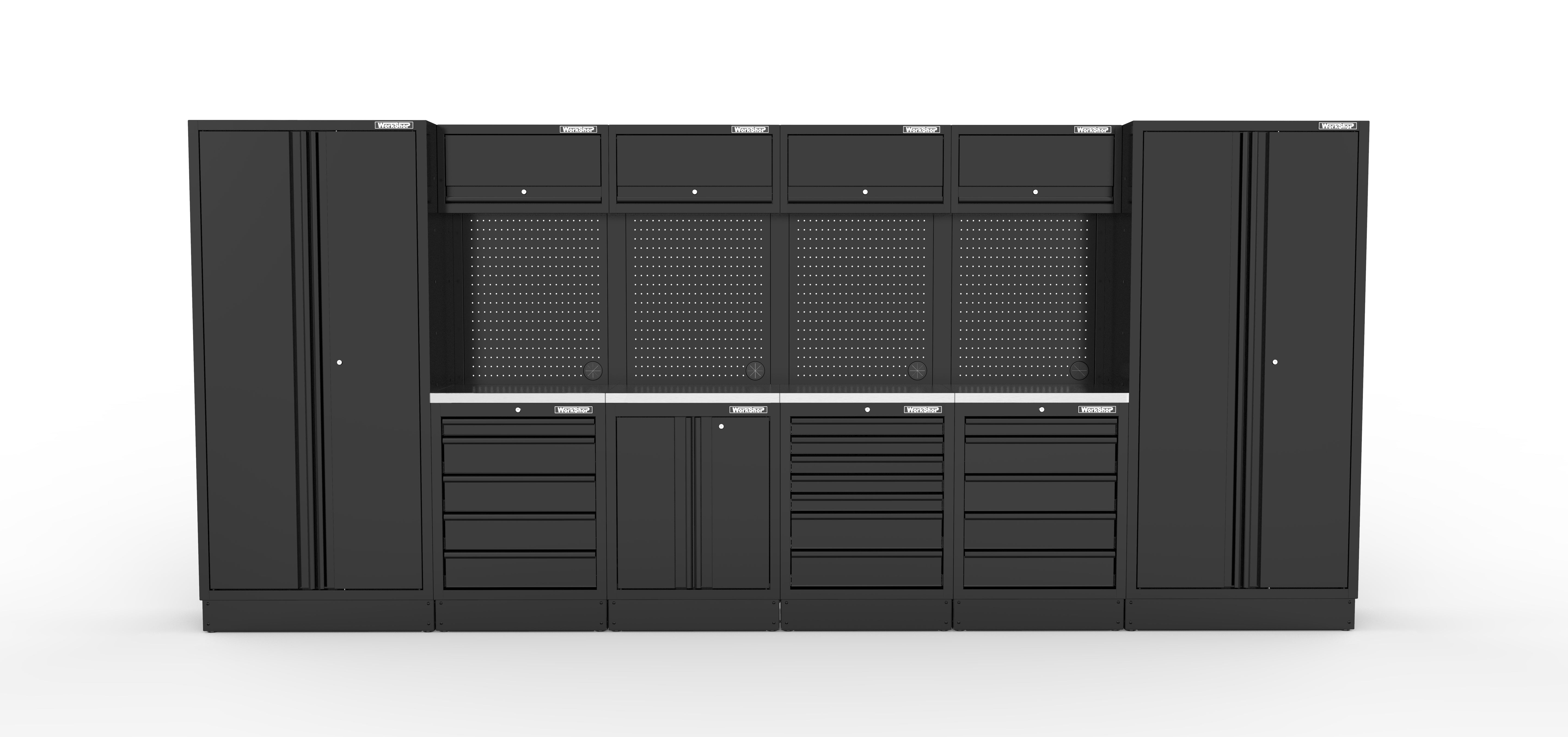 Arredo Officina Workshopitaly MPS 21 inox 4,73mt. Total Black