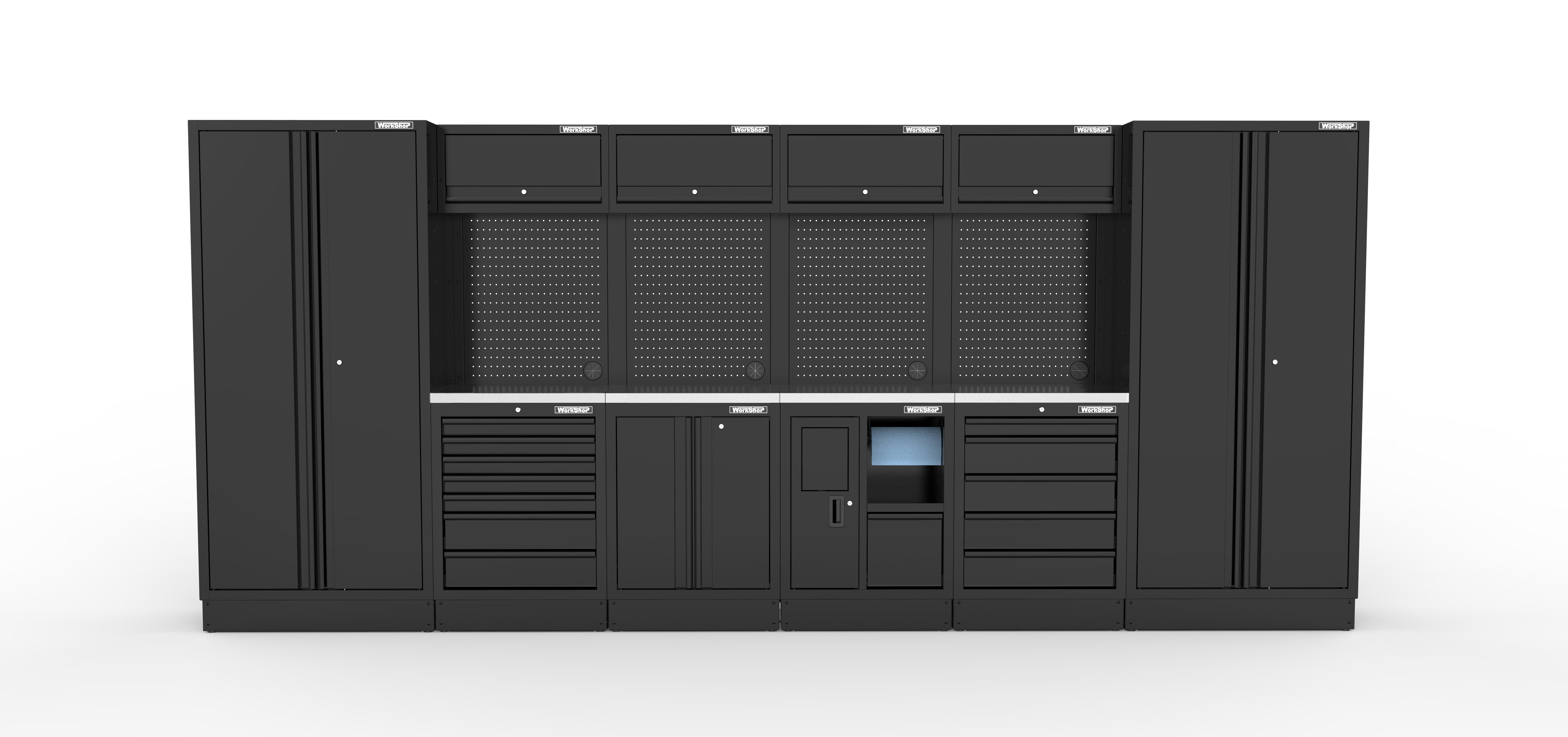 Arredo Officina Workshopitaly MPS 23 inox 4,73mt. Total Black