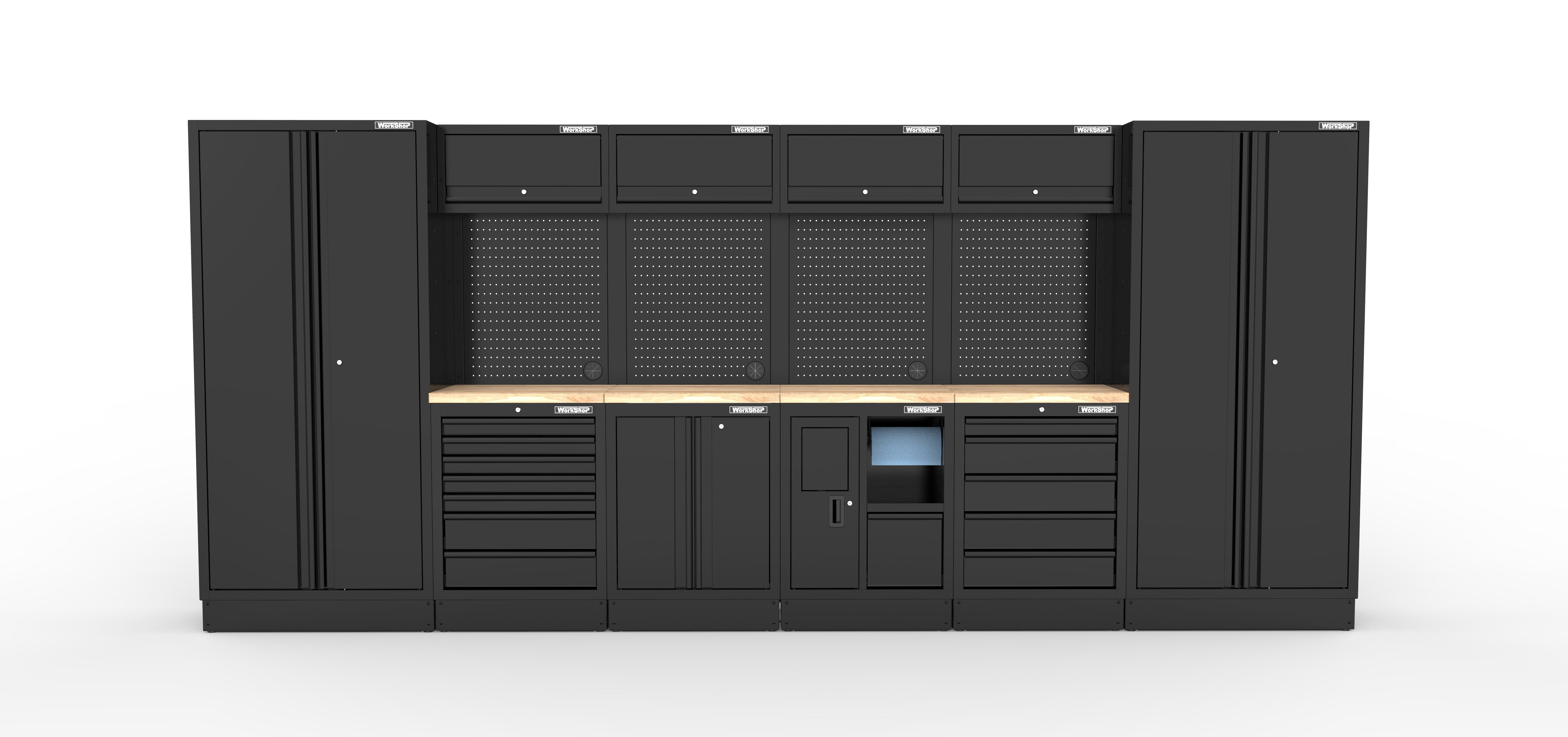 Arredo Officina Workshopitaly MPS 23 legno 4,73mt. Total Black