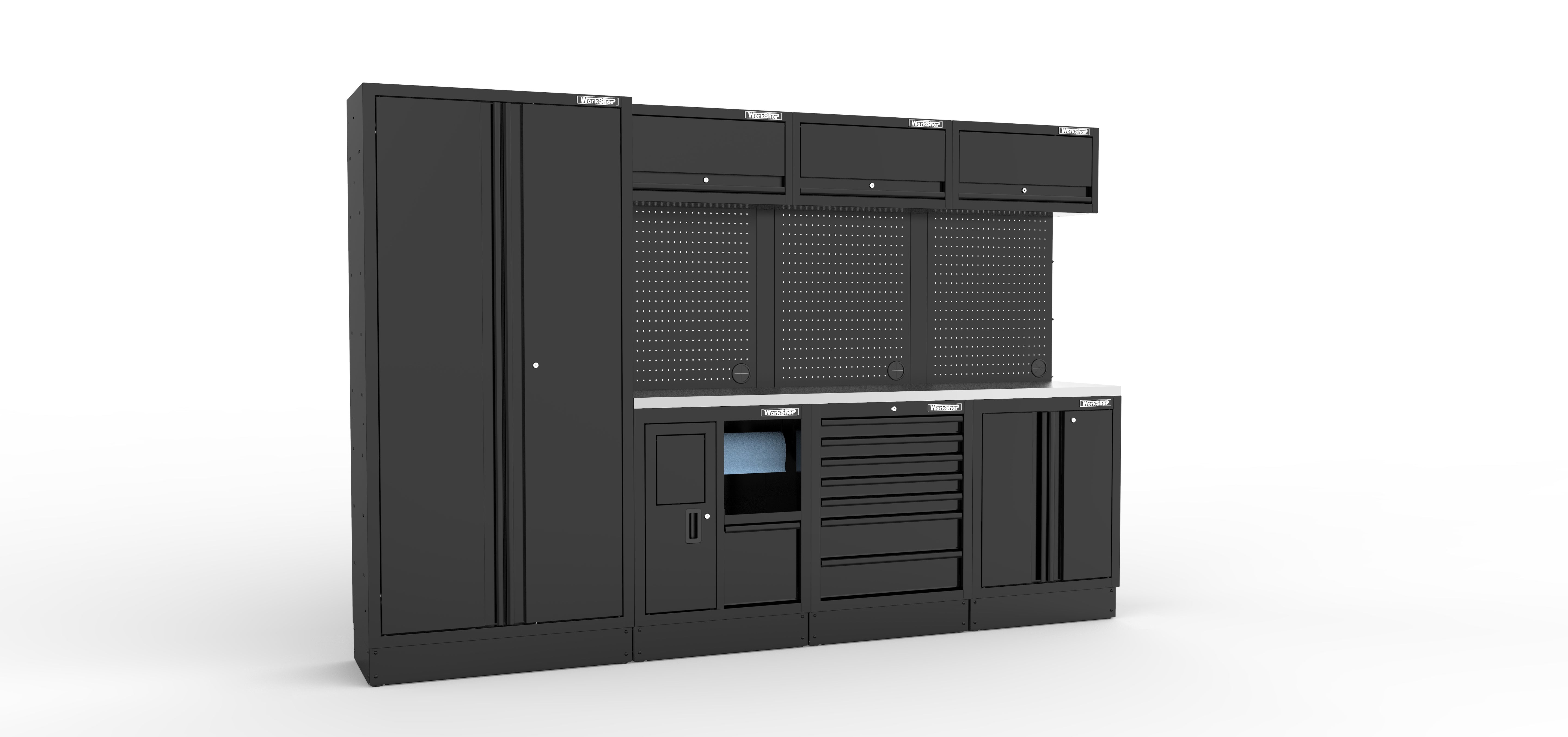 Arredo Officina Workshopitaly MPS 24 inox 2,94mt. Total Black