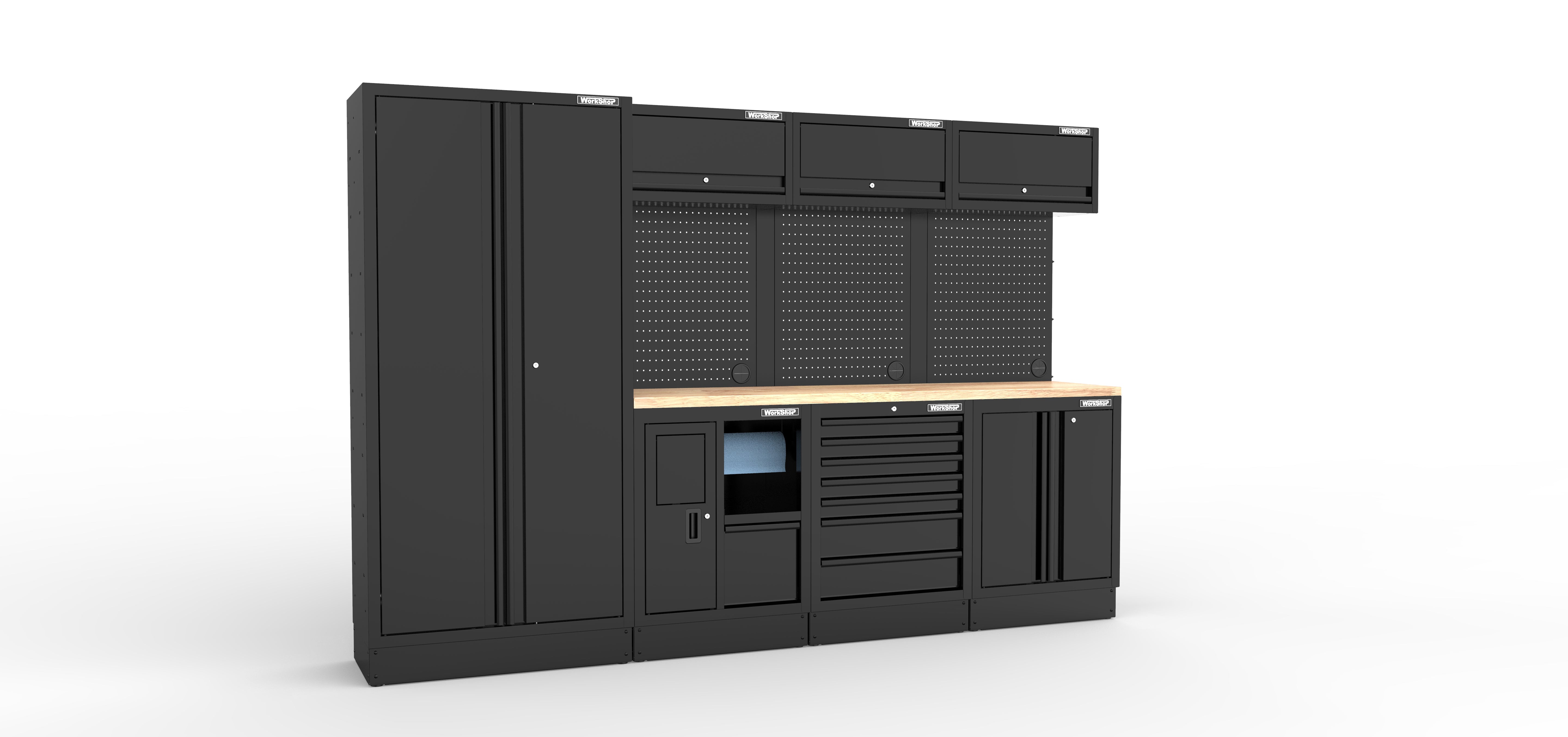 Arredo Officina Workshopitaly MPS 24 legno 2,94mt. Total Black