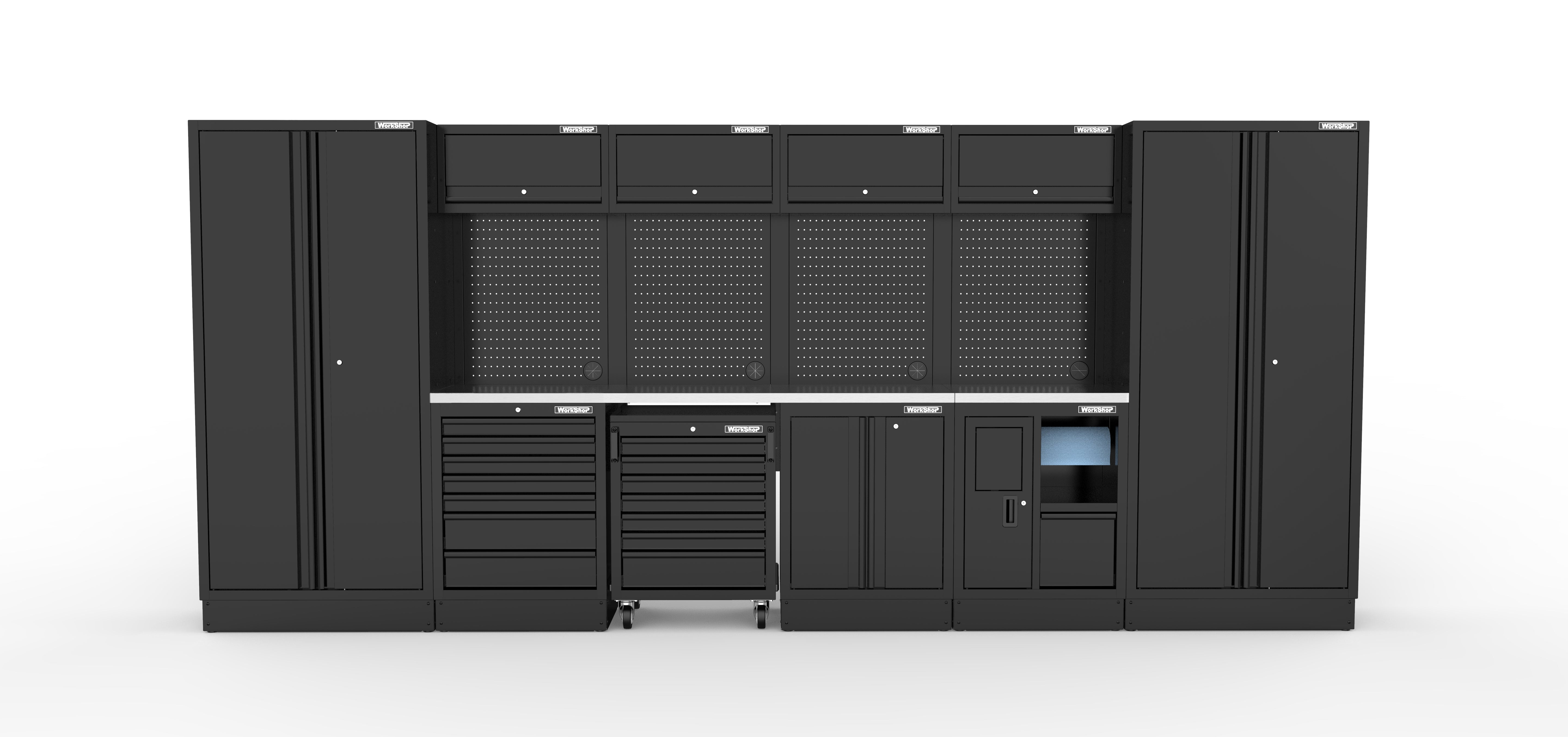 Arredo Officina Workshopitaly MPS 22 inox 4,73mt. Total Black