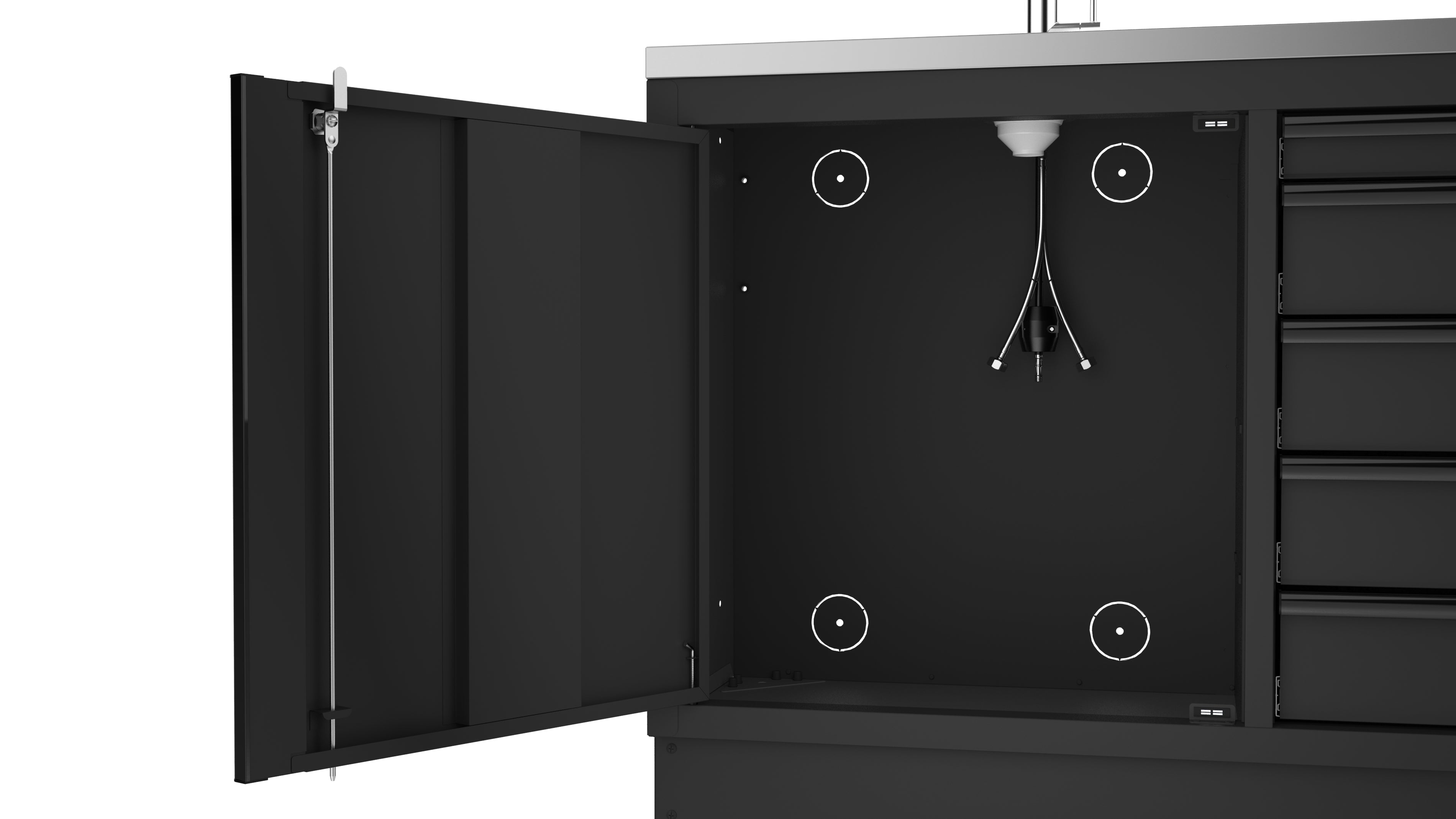 Mobile Officina Workshopitaly MPS multi funzione, lavello largo, piano di appoggio INOX