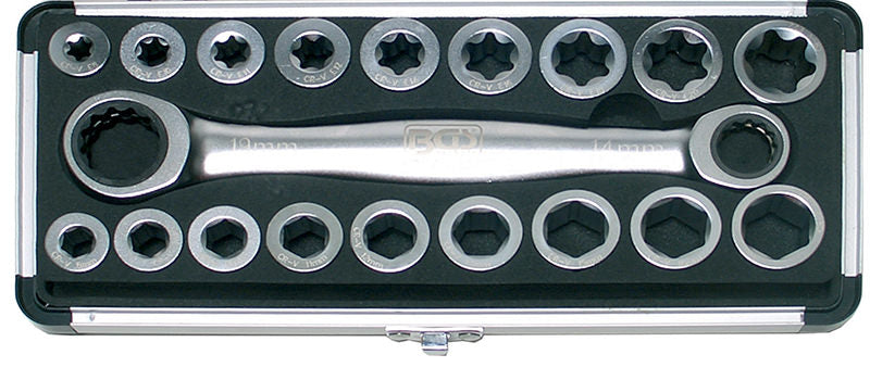 CASS.19 PZ CHIAVE CRICCO+ADATT.ESAG E TORX FEMM. BGS1555