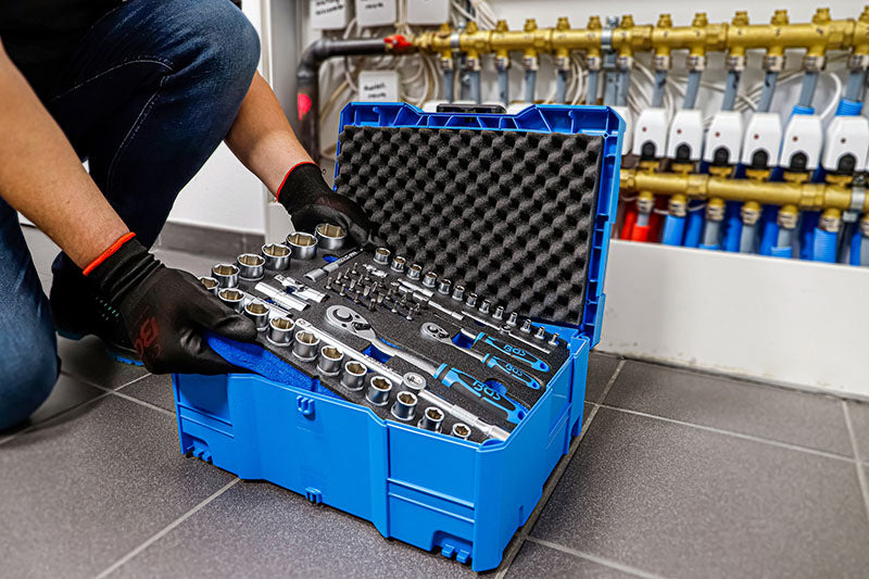 SET 77 PEZZI, UTENSILI ATT. 1/4" E 1/2", BGS SYSTAINER® BGS3357