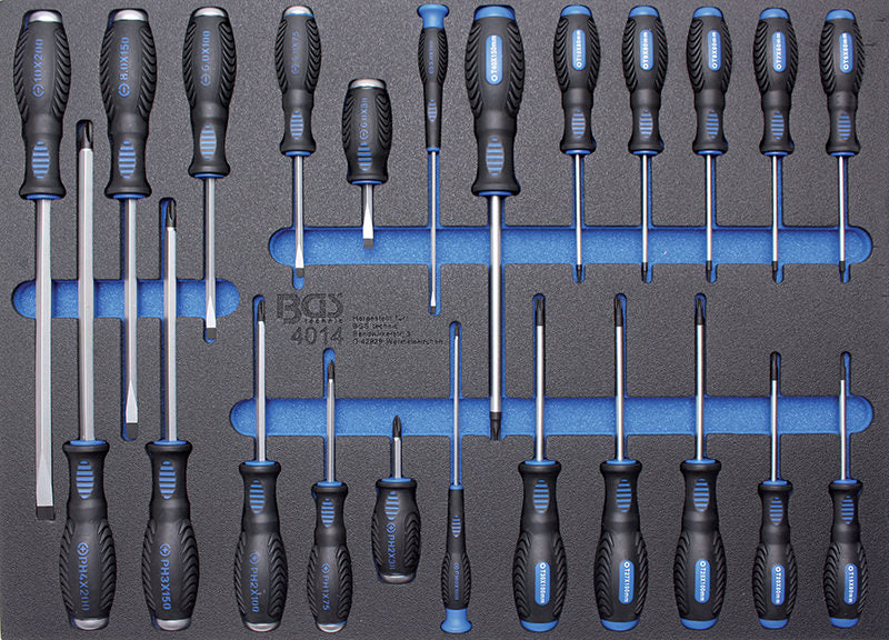 MODULO PER CARRELLO: SET CACCIAVITI, 23 PEZZI BGS4014