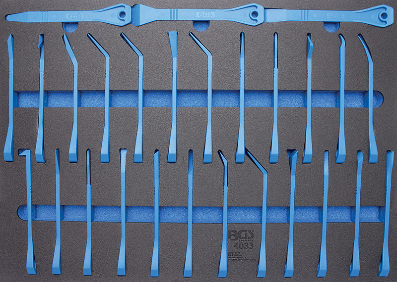 MODULO PER CARRELLO: 27 PEZZI, RASCHIETTI E CUNEI PER FINITURE BGS4033