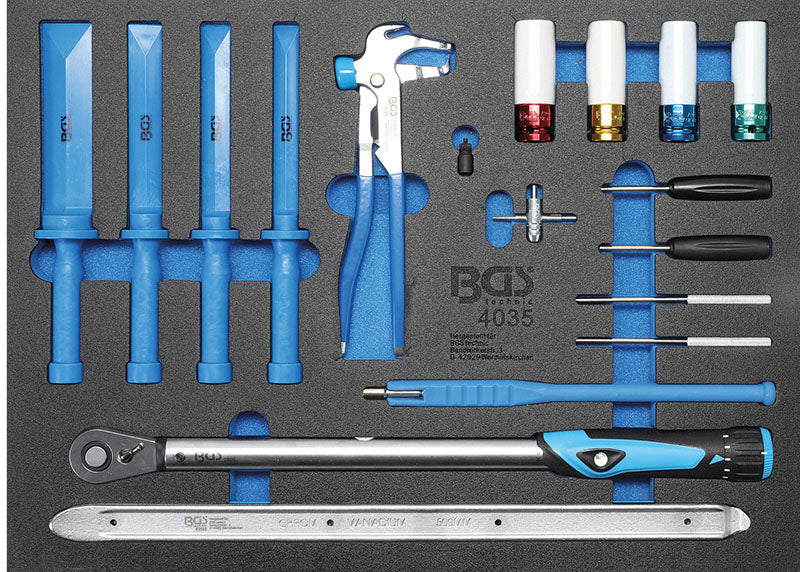 MODULO PER CARRELLO 18 PEZZI PER RIPARAZIONE PNEUMATICI BGS4035