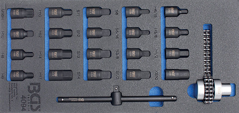 MODULO PER CARRELLO 1/3, 21 PEZZI, PER TAPPI SCARICO OLIO BGS4094