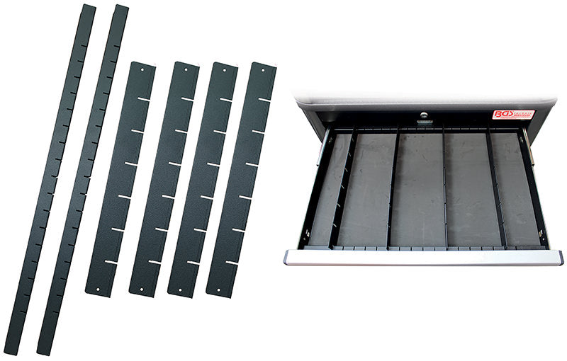 Set 6 Separatori Per Cassetti In Bambù HEIYUET, Regolabili 43-56 Cm, Colore Nero, Organizer Estraibile Per Cucina, Ufficio