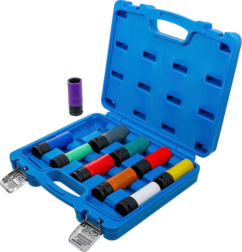 SET 10 PEZZI BUSSOLE RICOPERTE, ATT. 1/2”, 15 - 24 MM & DADI RUOTA SPECIALI BGS7311