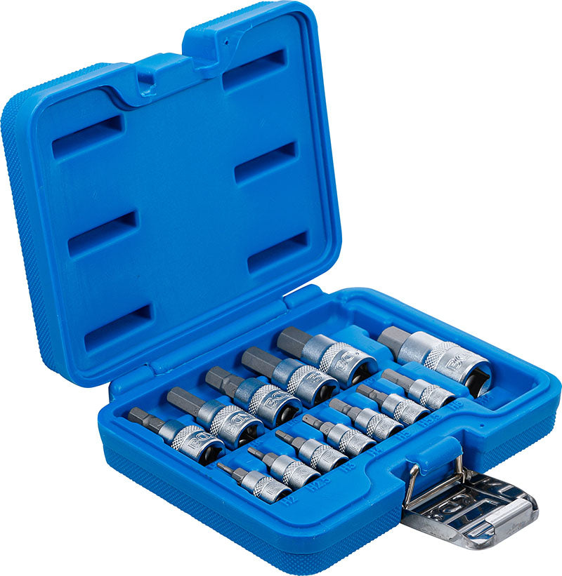 SET 13 CHIAVI A BUSSOLA ESAGONALI METRICHE 2-14 MM, ATT. 1/4”-3/8”-1/2” BGS74257