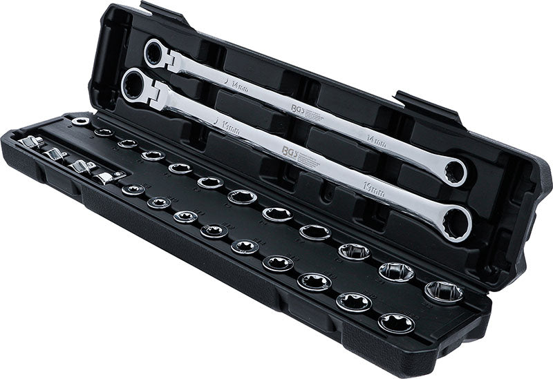 SET 27 PEZZI, CHIAVI A DOPPIO ANELLO, CON CRICCHETTO SNODATO, EXTRA LUNGHE BGS74274