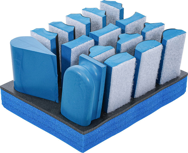 SET 16 PEZZI, BLOCCHI ABRASIVI VELCRATI BGS74365