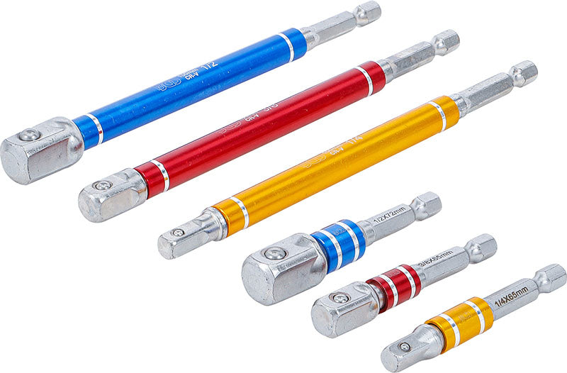 SET 6 PZ., ADATT.ATT.1/4”, PER BUSSOLE 1/4”-3/8”-1/2” BGS74424