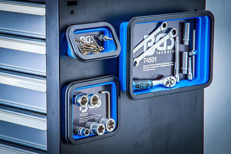 SET 3 PEZZI VASCHETTE MAGNETICHE RETTANGOLARI PIEGHEVOLI IN SILICONE BGS74501