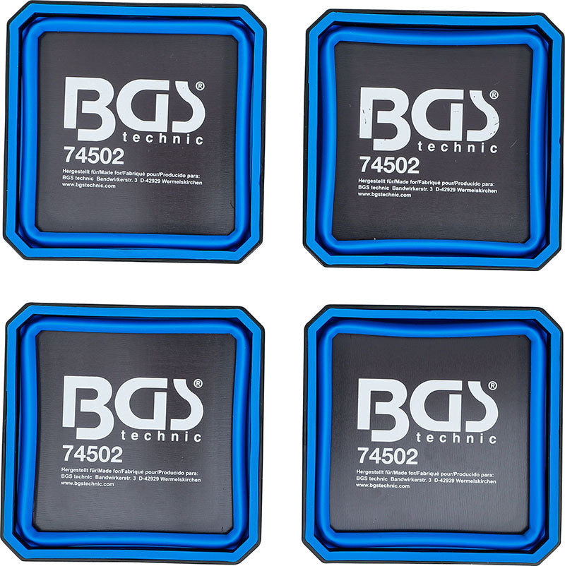 SET 4 PEZZI VASCHETTE MAGNETICHE QUADRATE PIEGHEVOLI IN SILICONE,115 X 115 X 50 MM BGS74502