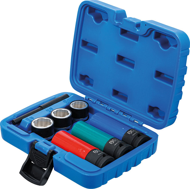 SET 7 PEZZI, ESTRATTORI & BUSSOLE A MACCHINA RIVESTITE, ATT. 1/2", 17/19/21 MM BGS7510