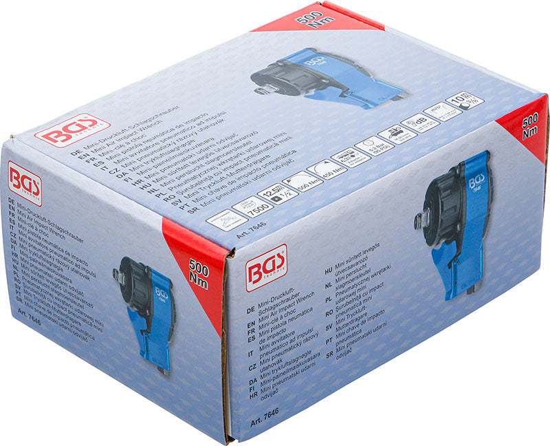MINI AVVITATORE PNEUMATICO, ATT. 1/2“, 500 NM BGS BGS7646