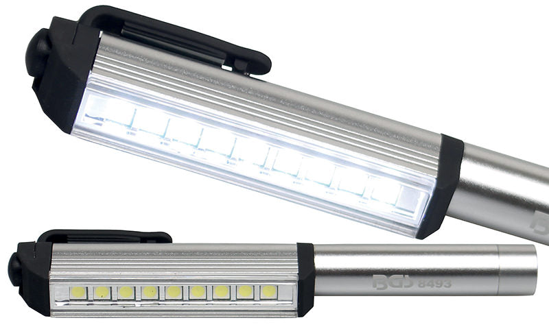 TORCIA A PENNA, CON 9 LED, IN ALLUMINIO BGS8493