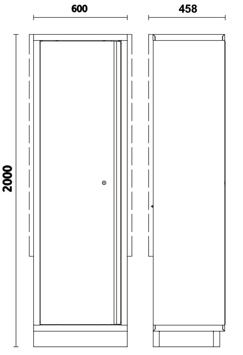 Armadio in lamiera a 1 anta con staffa per arredo officina C45PRO 2.0 Beta C45PRO 2.0 AS1