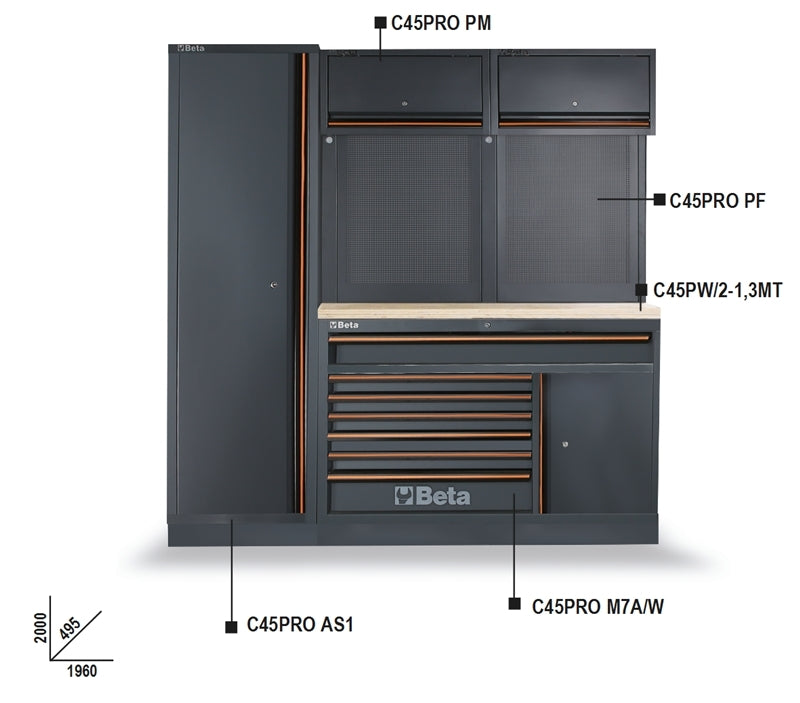 Combinazione arredo officina C45PRO 2.0 Beta C45PRO 2.0 EW