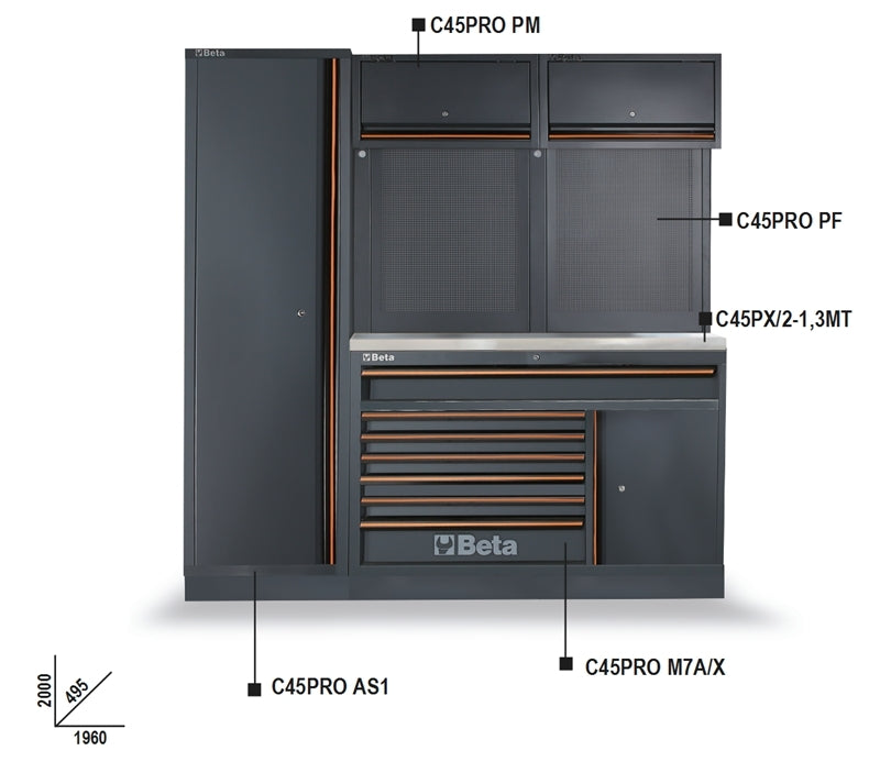 Combinazione arredo officina C45PRO 2.0 Beta C45PRO 2.0 EX
