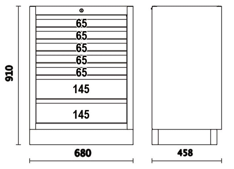 Modulo fisso con 7 cassetti per arredo officina C45PRO 2.0 Beta C45PRO 2.0 M7