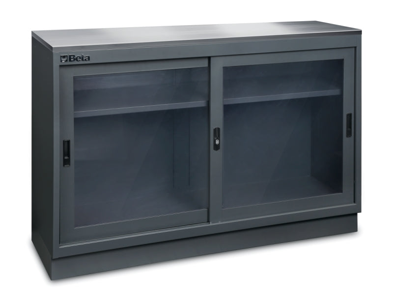 Modulo fisso da 1.360 mm con 2 ante trasparenti per arredo officina C45PRO 2.0 Beta C45PRO 2.0 MAT