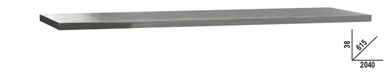 Piano di lavoro C45PRO 2.0 in MDF rivestito in acciaio inossidabile 2040x615 mm Beta C45PRO 2.0 PXE/3-2,0MT