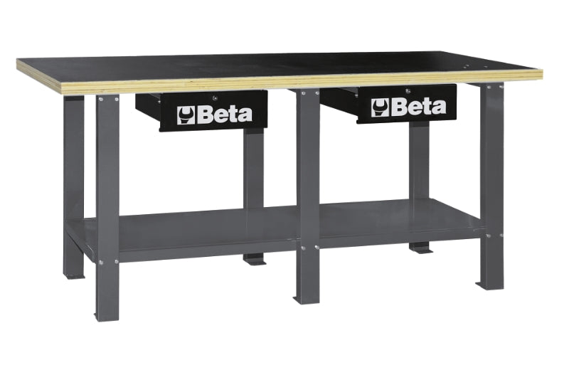 Banco da lavoro con piano di lavoro in legno Beta C56W