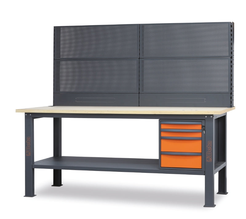 Banco da lavoro completo da 2,1 m con 4 cassetti Beta C58BC-W2,1 4C/O+SVR