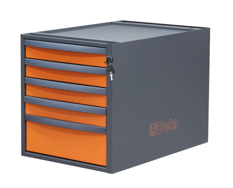 Cassettiera altezza 479 mm con 5 cassetti, per banchi componibili C58BC Beta C58CSH 5C