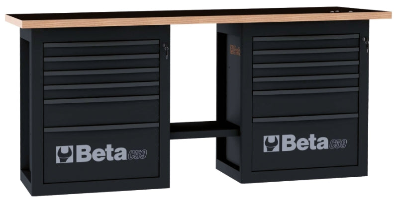 Banco da lavoro "Endurance" con 2 cassettiere da 6 cassetti Beta C59B