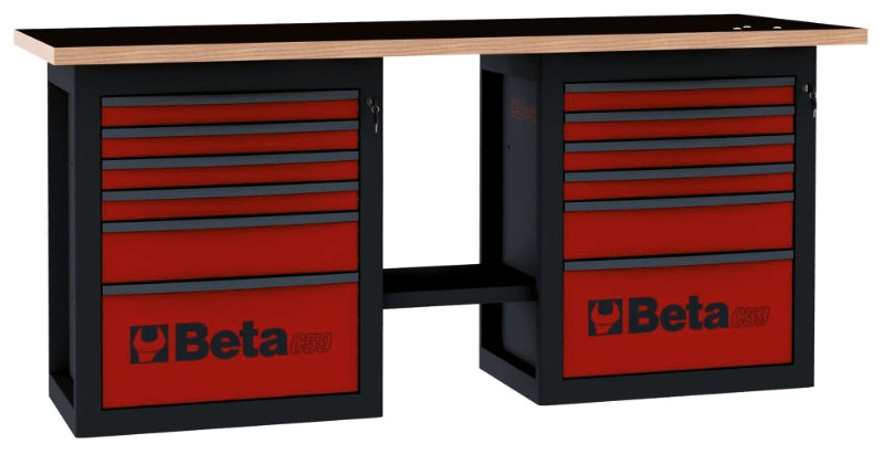 Banco da lavoro "Endurance" con 2 cassettiere da 6 cassetti Beta C59B