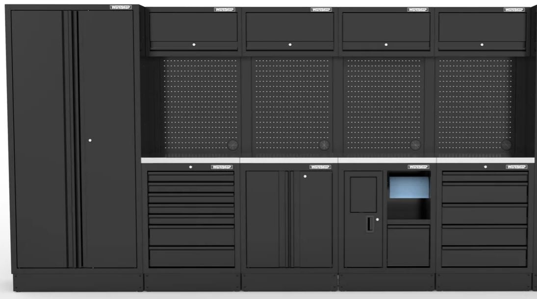 Arredo Officina Workshopitaly MPS 29 inox 3,64 mt. Total Black