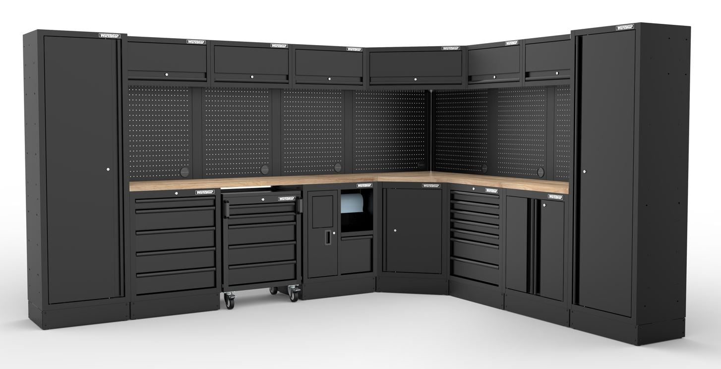 Arredo Officina Workshopitaly MPS 10 legno 3,50mt. x 2,80mt. Total Black