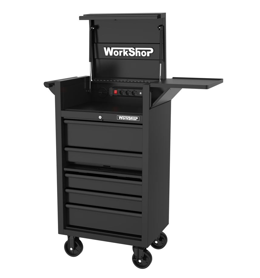 Carrello diagnostica MECCATRONICO 5 cassetti Workshopitaly Total Black