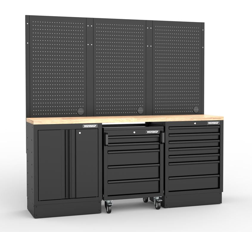 Arredo Officina Workshopitaly MPS 11 legno 2,04 mt. Total Black