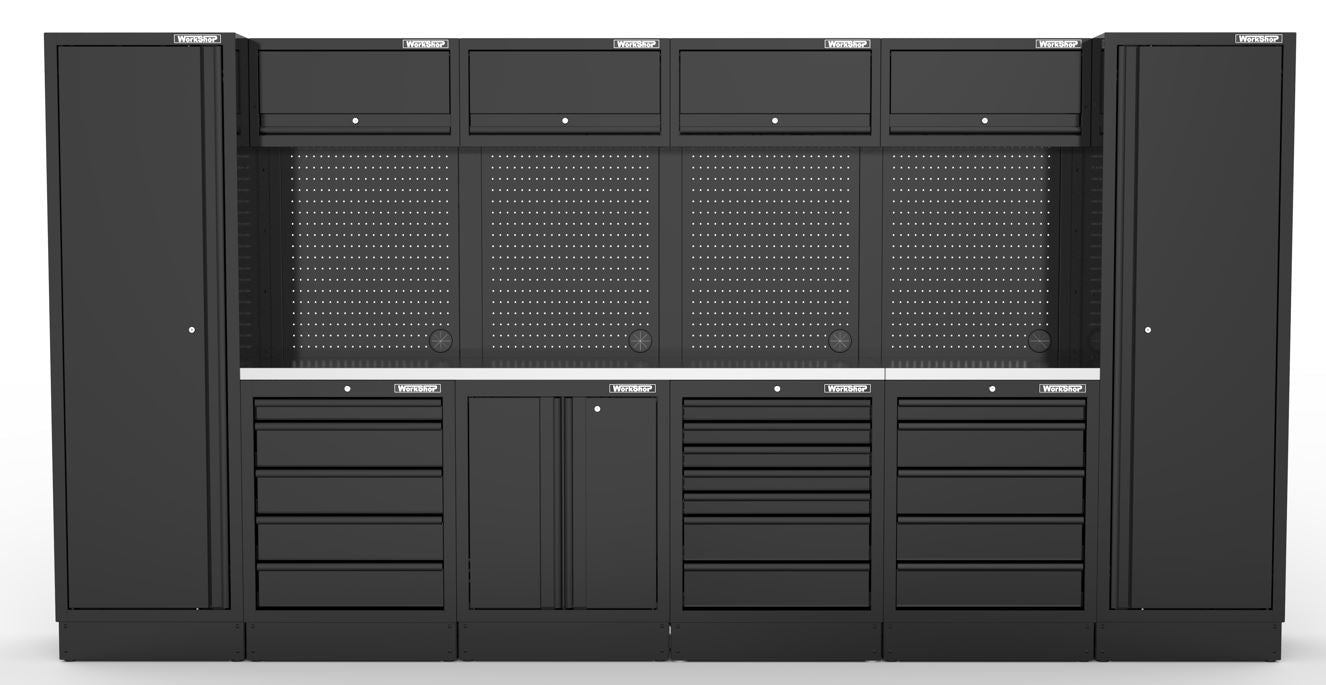 Arredo Officina Workshopitaly MPS 02 inox 3,92 mt. Total Black